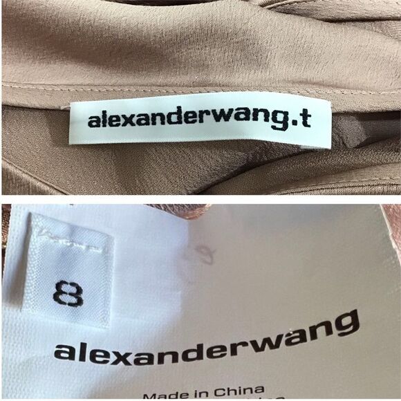 Alexander Wang Silk Top Asymmetrical Hem Top Size 8 - Picture 3 of 16